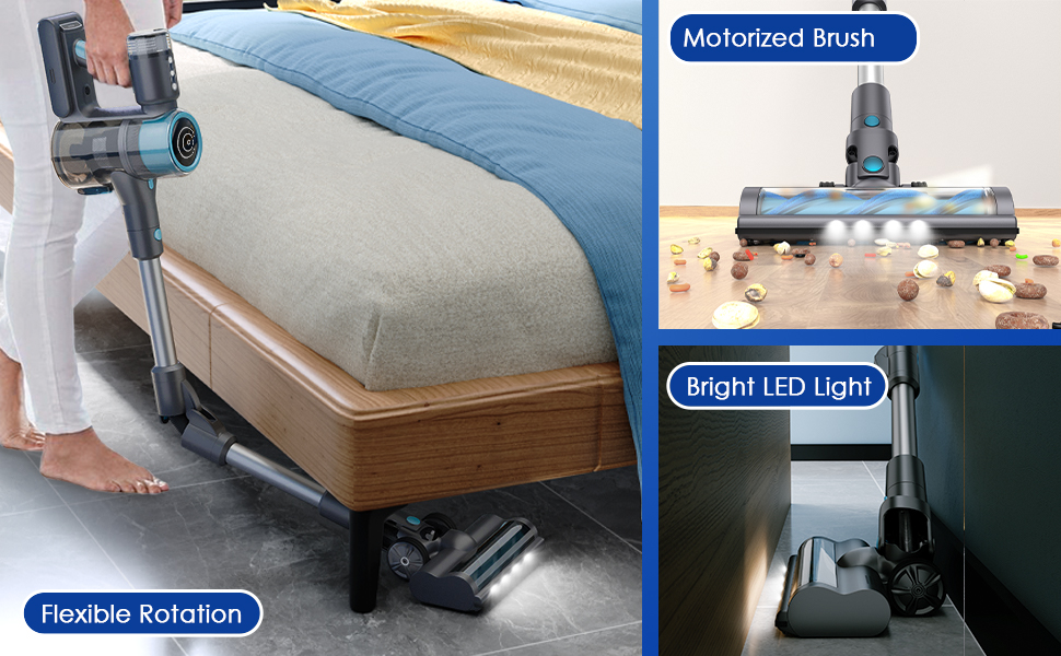 Oraimo Cordless Vacuum, 27 Kpa Cordless Stick Vacuum with 380W Motor