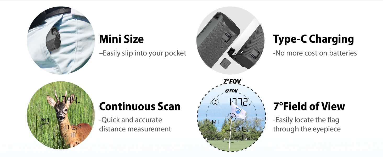 Functional characteristics of the mini rangefinder