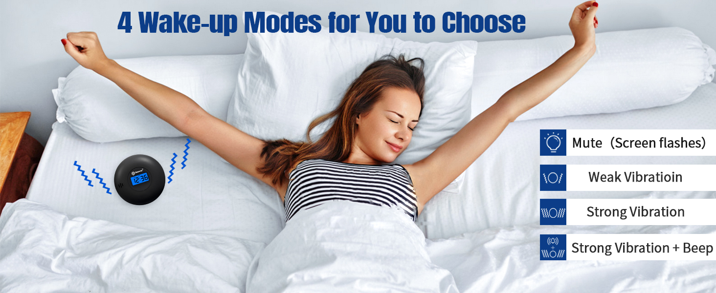 Geevon Vibrating Alarm Clock for Heavy Sleepers, Bed Shaker Under