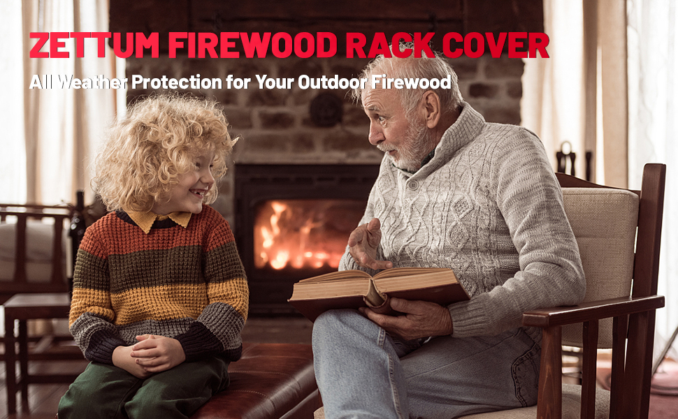 Zettum Firewood Rack Cover 4 Feet 600D Wood Rack Cover