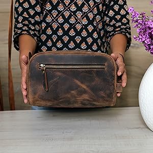 leather dopp kit for men and women