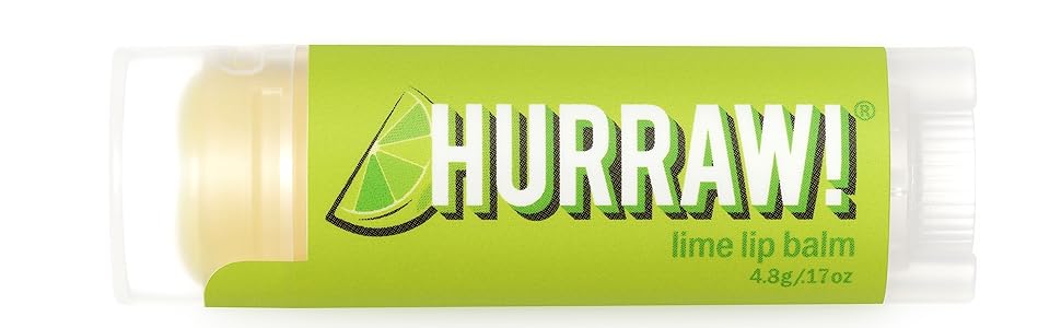 HURRAW Organic Vegan Cruelty Free Non GMO Gluten Free All Natural Luxury Lime Lip Balm