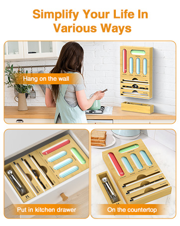 storage bag organzier for kitchen drawer organizers and storage plastic bag organizer