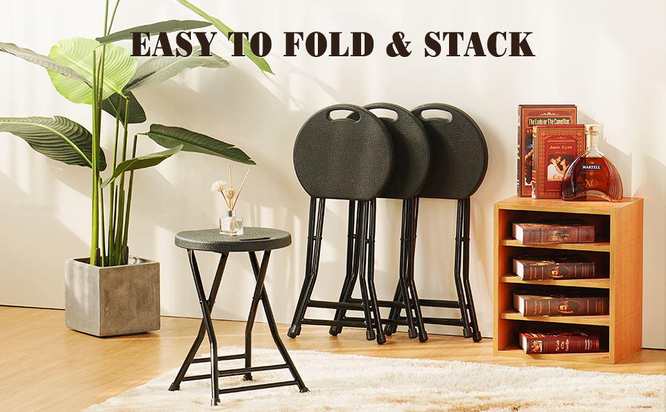 Allpop 2 Pack Folding Stool 18 Inch, Foldable Stool Chair