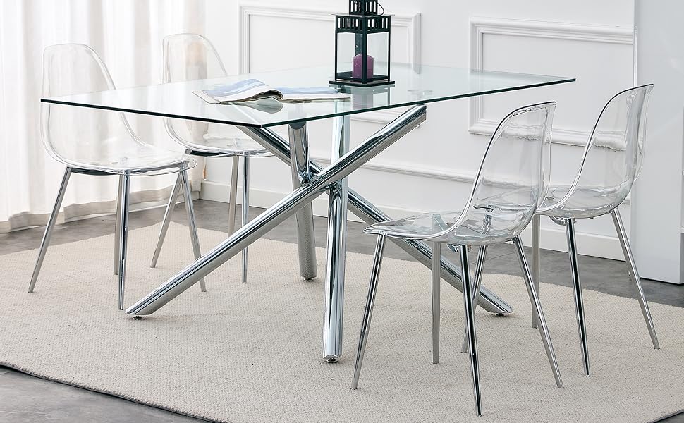 Crystal Clear Dining Chairs Set of 4