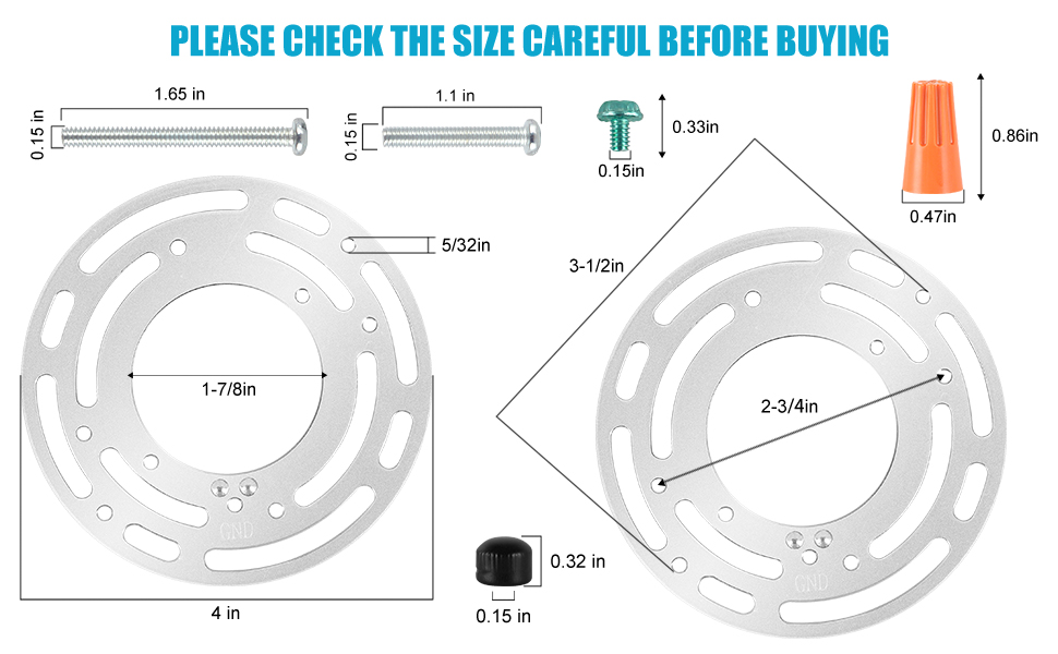 Tovmey 4 Pack Universal Light Fixture Mounting Bracket, 4 Inch Diameter