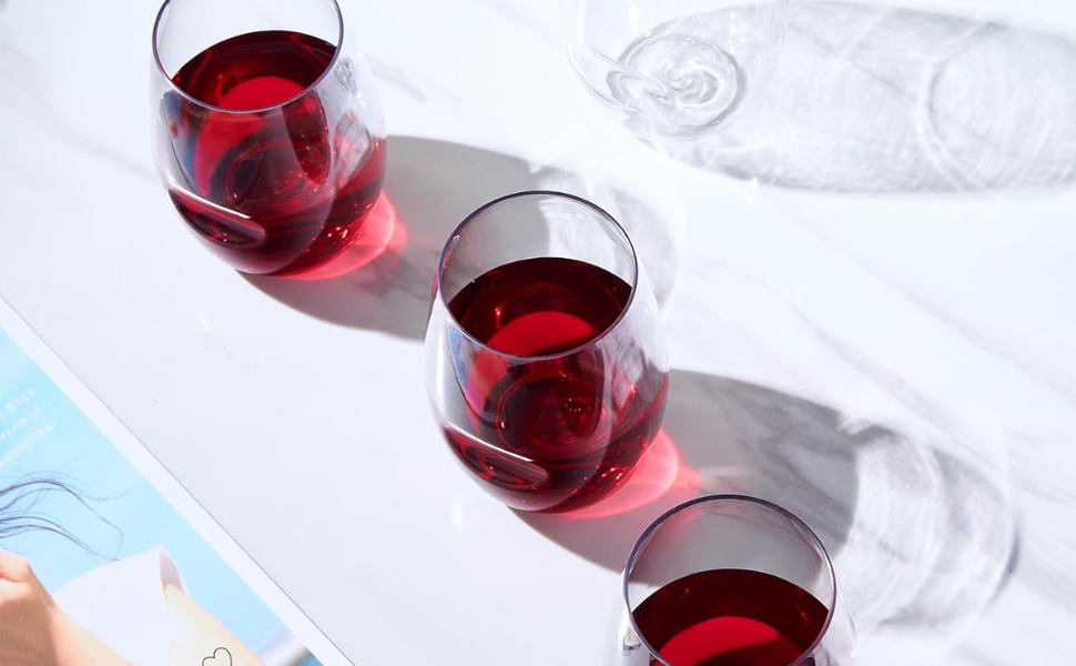 Unbreakable Stemless Acrylic Plastic Drinkware Glasses