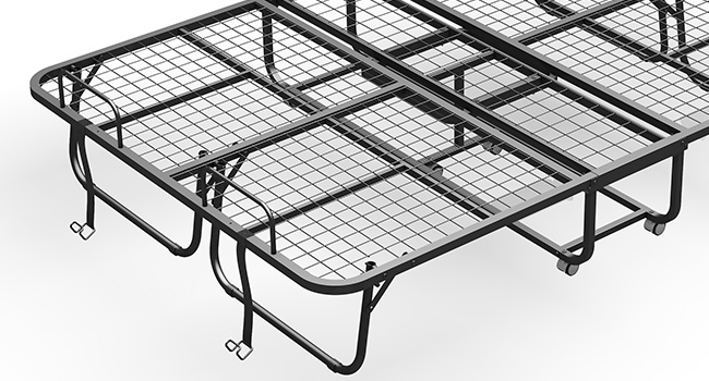 Reinforced enlarged foldable bed metal frame