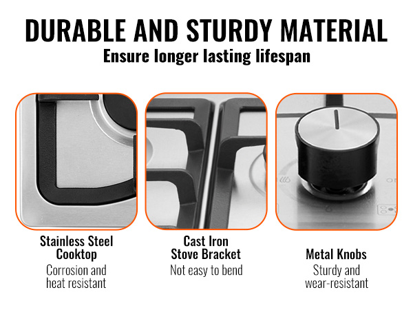 gas stainless steel cooktop