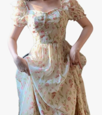 green floral dress