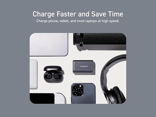 Elecom Wall Charger 65 watt 3 Port