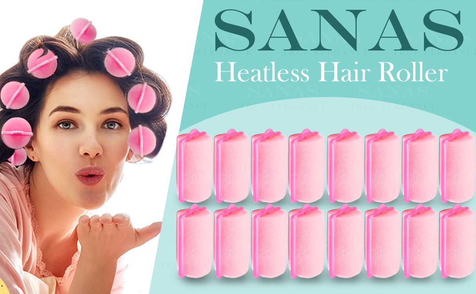 Sanas Foam Roller Heatless Hair Curler 16 Pcs Curls Roller Tools Wave