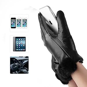 touchscreen leather gloves