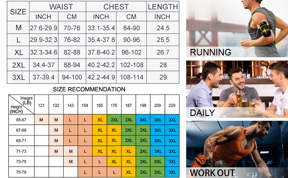 ISUP Mens Compression Shirt Slimming Undershirt Shapewear