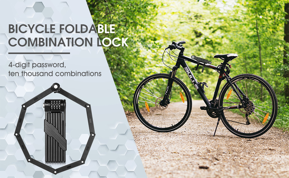 West Biking Compact Folding Bike Lock 8 Joints High Security Bicycle
