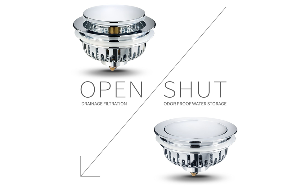 Wanhai Kitchen Drain Stopper,Popup 31/2 Inch Sink