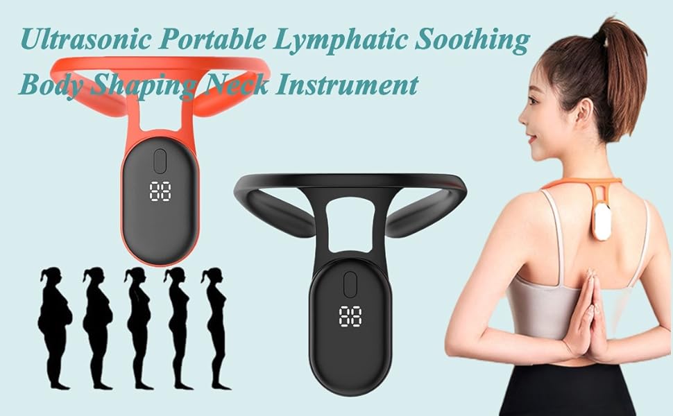 Unisex Mericle Ultrasound Neck Shape Instrument LCD Lymphatic Soothing