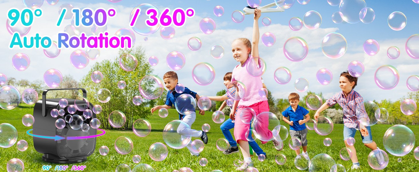 Auto rotation bubble machine