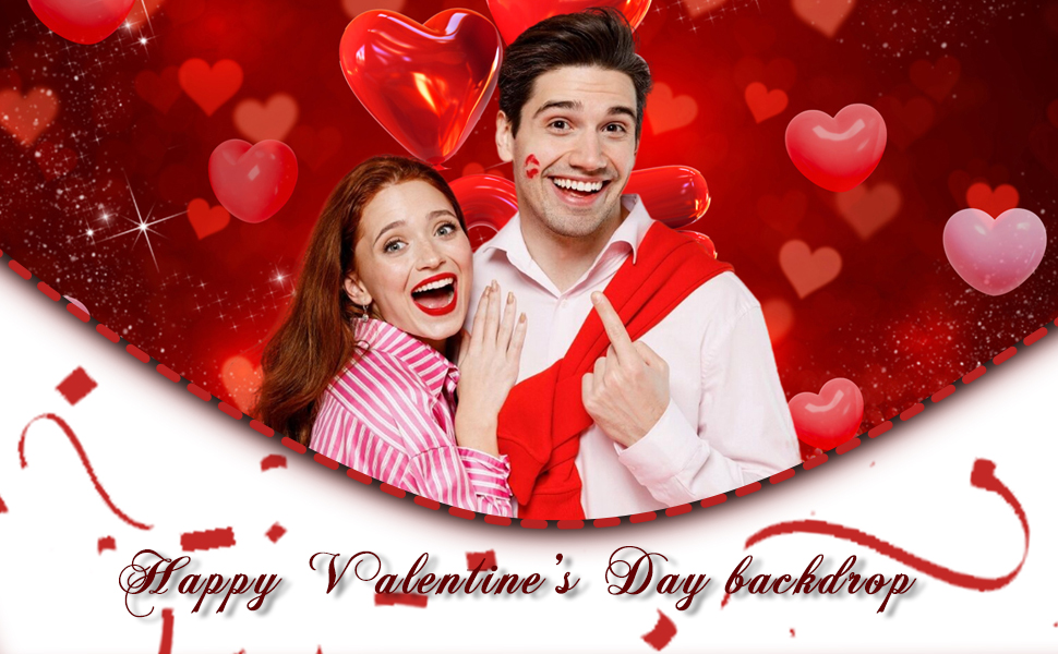 LYCGS 7X5FT Valentine's Day Backdrop Valentine's Day Photo