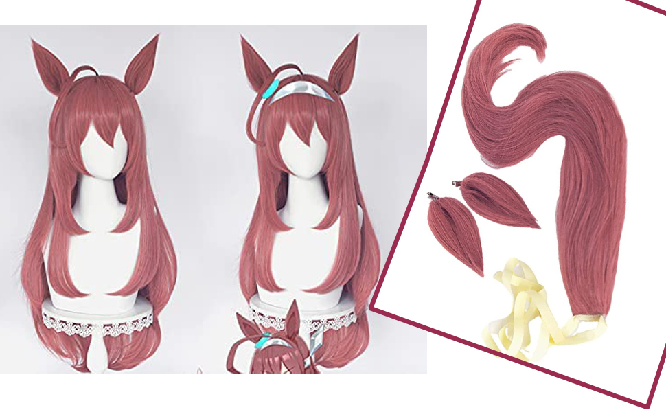 ミホノブルボン 風 コスプレウィッグ 耐熱ウィッグ 75ｃｍ 変装用ウィッグ cosplay wig かつら 専用ネットと櫛付 ピンク