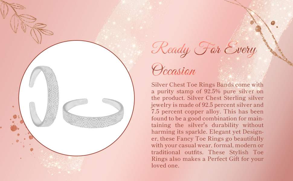 Toe rings silver women ring pure design sterling bichiya chandi girls jewelry gift fancy