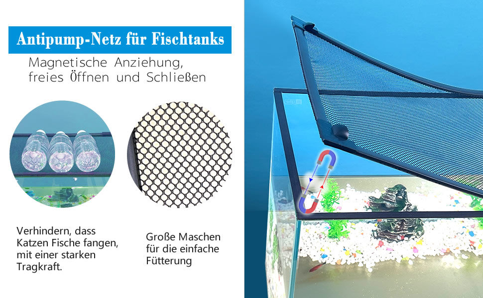 Verhindern Sie, dass Katzen Fische fangen, mit einer starken Tragfähigkeit. Großes Netz für einfaches 