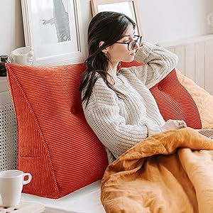 Triangle Reading Pillow XXL Wedge Headboard Pillow