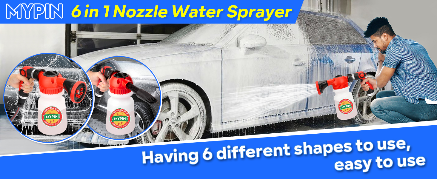 Car Wash Foam Gun Set, Foam Cannon, Adjustable Hose Wash Sprayer with 2