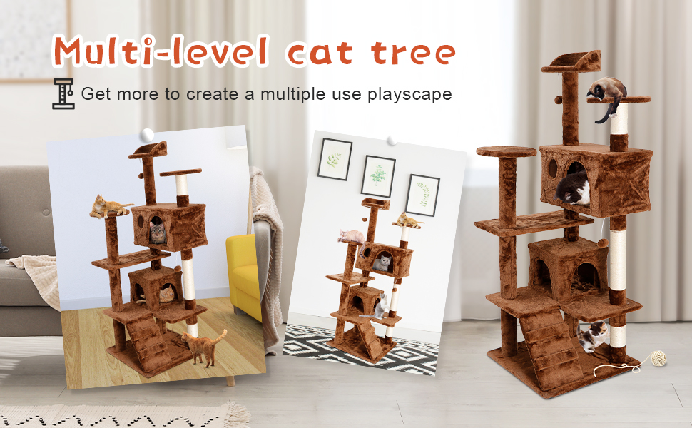 Nova Microdermabrasion 54in Cat Tree Tower for Indoor Cats