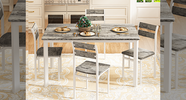dining table set for 4 grey