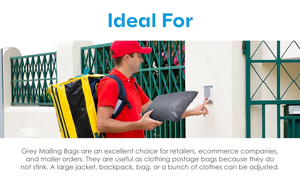 UK Supplies Grey Mailing Bags 105x160mm with Waterproof & Strong Self