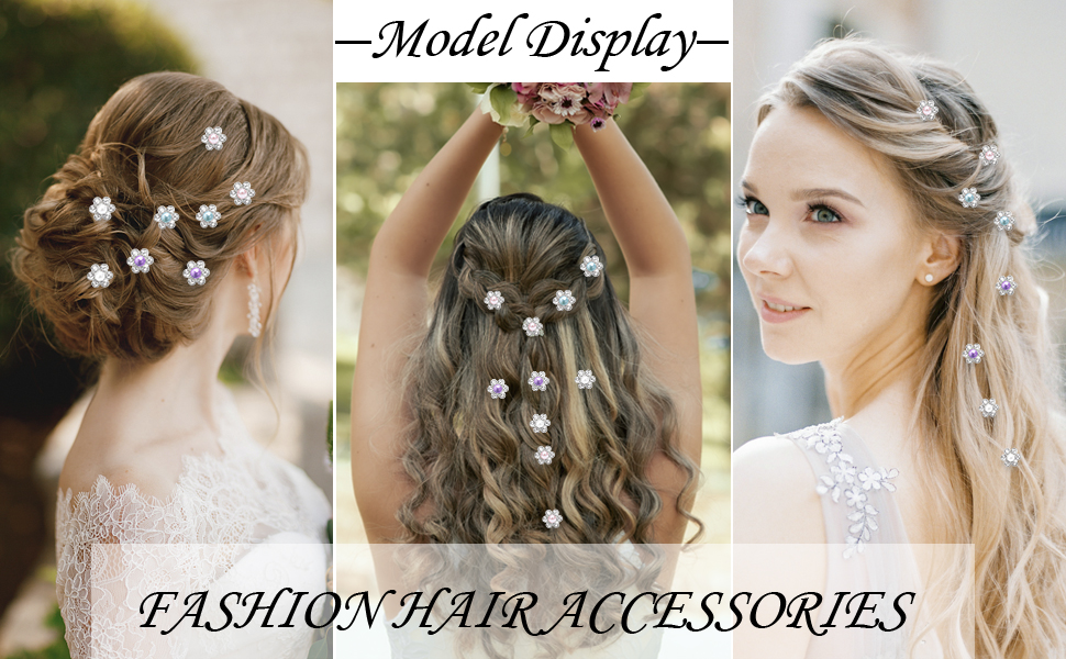 YISSION 20Pcs Mini Rhinestone Flower Hair Clips Cute