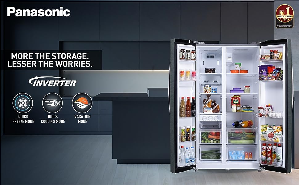 Panasonic 584 L Frost Free Sidebyside inverter refrigerator with long