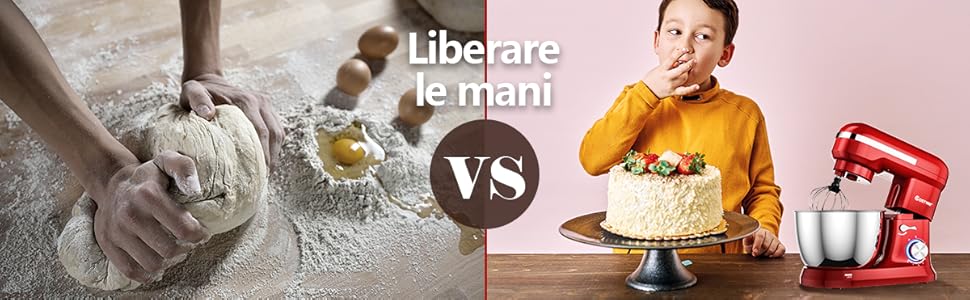 RELAX4LIFE Impastatrice Planetaria Professionale, Robot Da Cucina Multifunzione, Sbattitore Elettrico, Miscelatore Cucina Per Uso Alimentare, Con Ciotola Rotante Da 4,5 L, 8 Livelli, 1300 W (Nero) 13 3