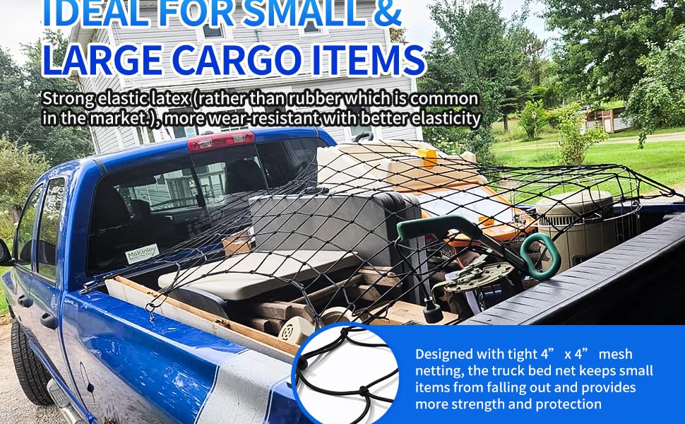 TKKEUEP 4' x 6' Cargo Net for Pickup Truck Bed,Trailer,Car