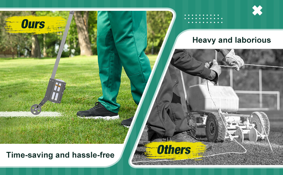 Zonon 1 Piece Industrial Wheeled Marking Wand for Line Paint Stripe Ground Marking