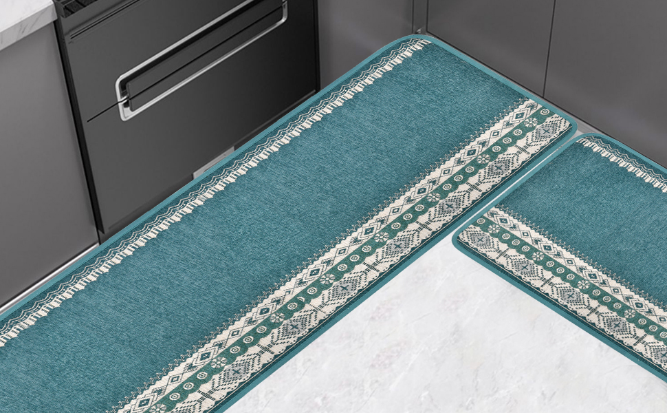 OctBird Washable Kitchen Mats, 3 Pcs AntiFatigue Kitchen