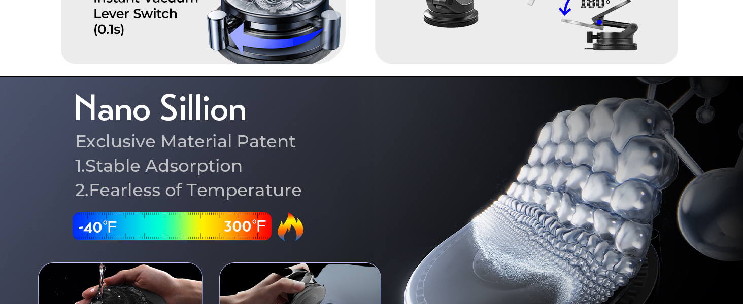 15W Vauum Suction Magsafe Car Mount Charger