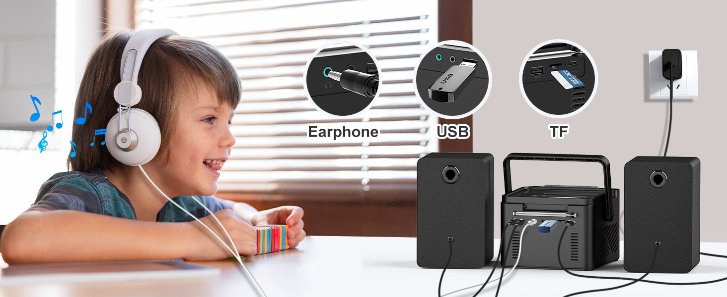 Greadio Stereo Shelf Systems Boombox CD and Cassette Player