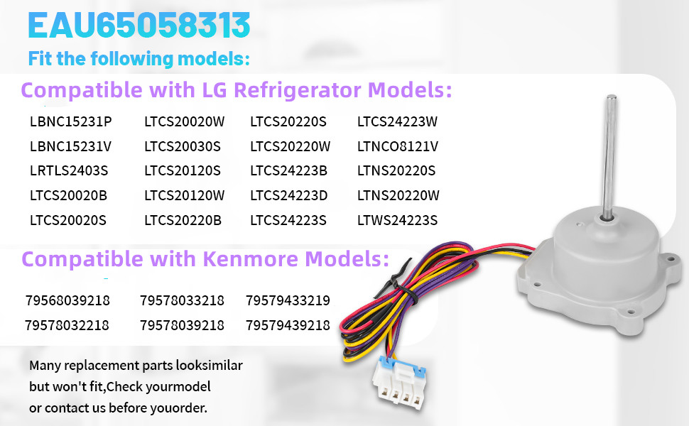EAU65058313 Refrigerator Condenser Fan Motor