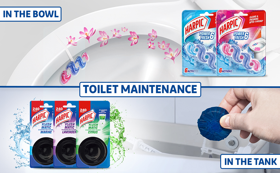 Harpic Flushmatic InCistern Toilet Cleaner Blocks, Citrus 50 g