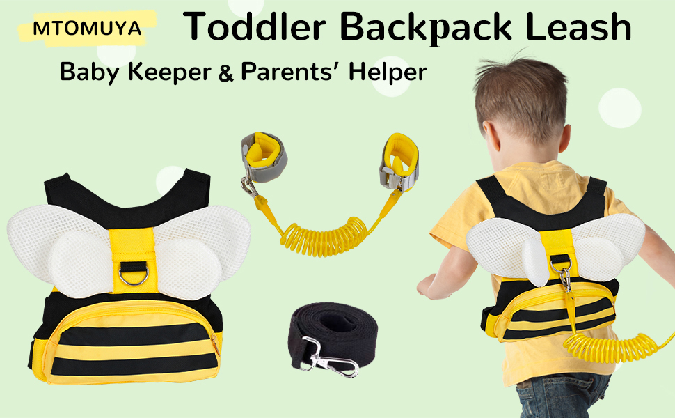 MTOMUYA Toddler Harness with Anti Lost Wrist Link