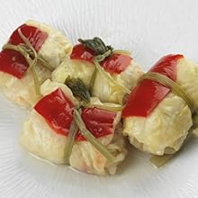 Lagadas; Stuffed pickled cabbage rolls; pickled vegetables; Florina's pepper; pickled cabbage