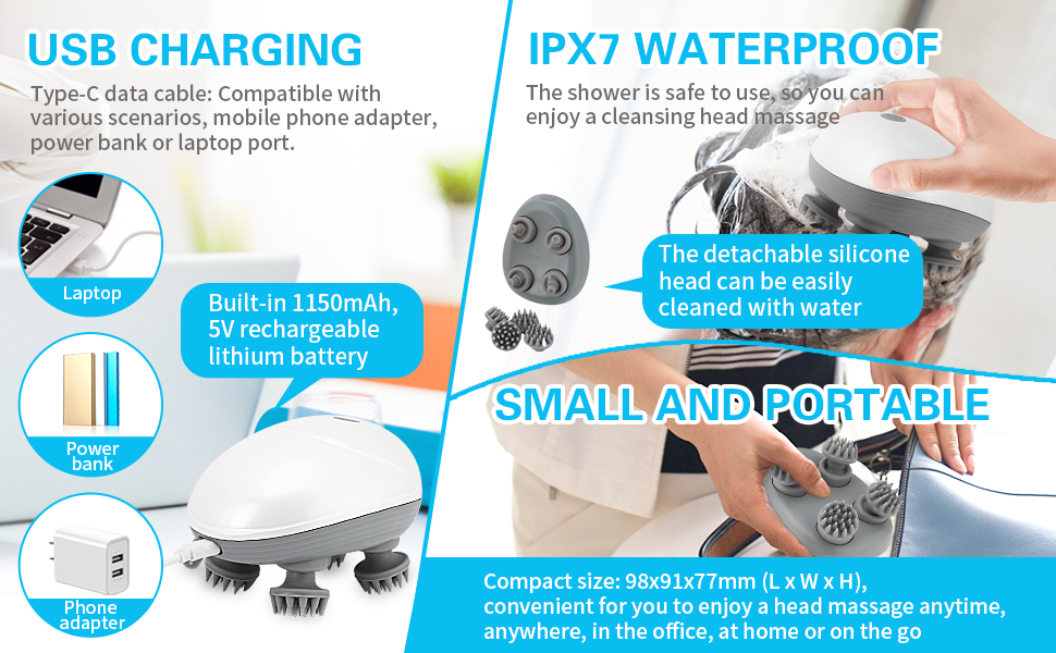 Topretty Pet Massager for Dogs and Cats, Potable Cat Massager with 96