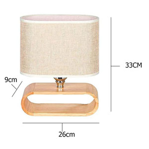 Artica Home Decorative Night Table Lamp Solid Wood & Fabric Shade Bedside Desk Lamps