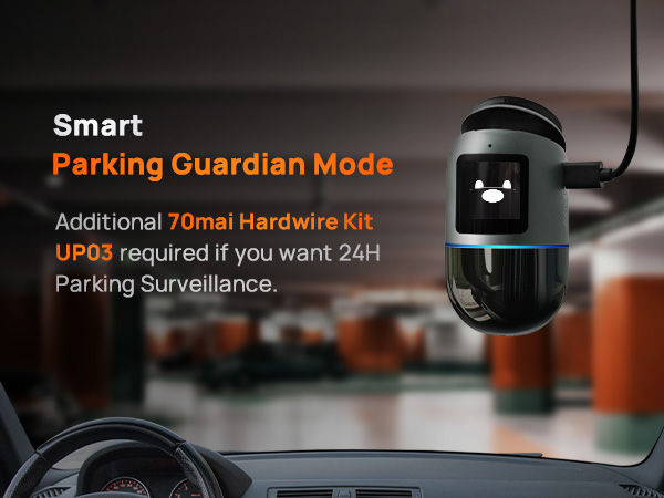 70mai Omni X200 360° Rotating Dash Cam with AI Detection