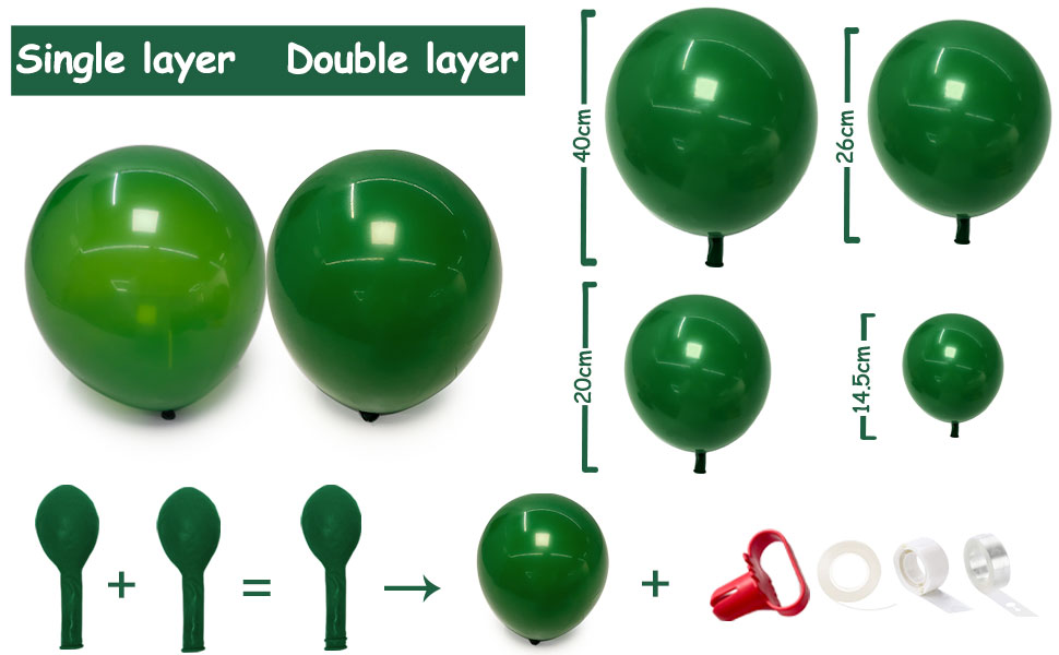 Dark Green Balloons Double Stuffed Green Balloons Different