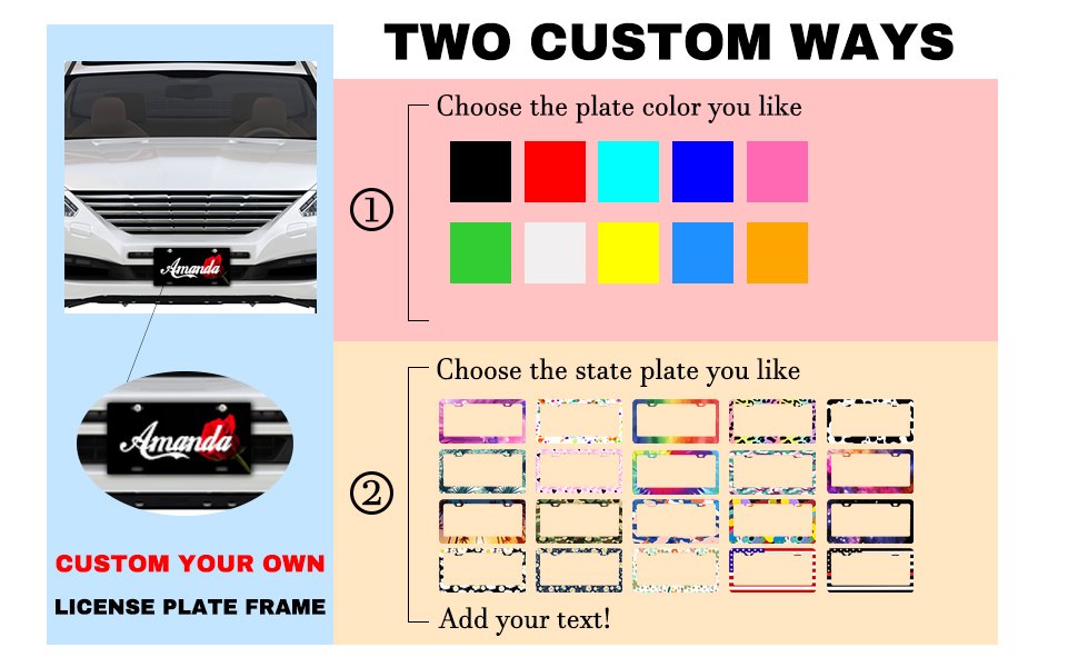 Custom Front License Plate Frame Personalized License Plate