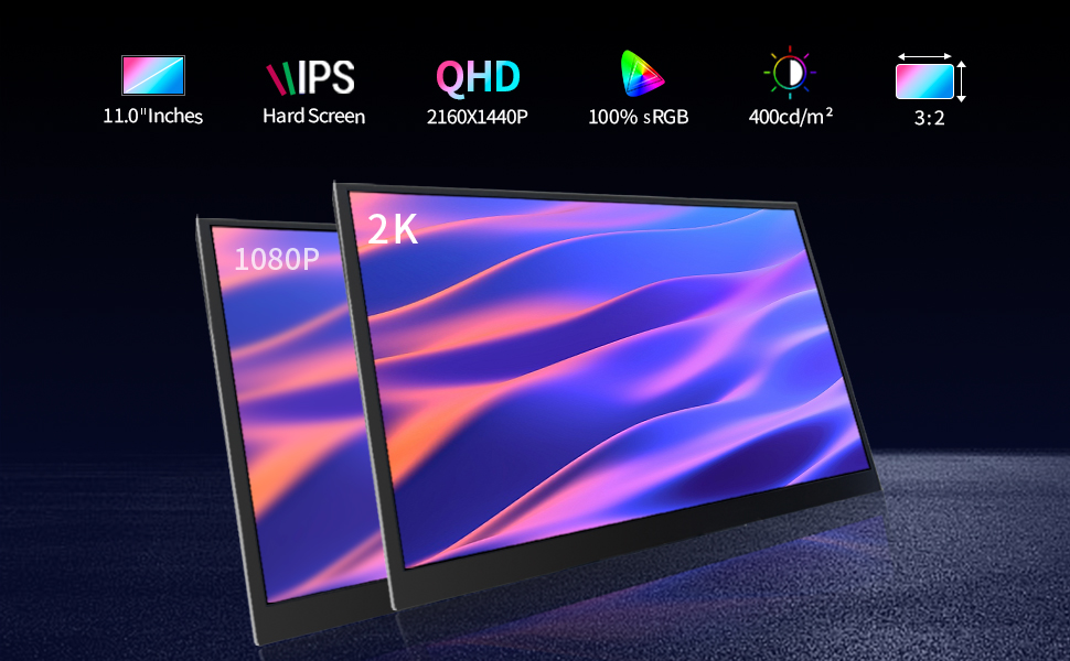 StarXnDa Portable Monitor 11.0 inch 2160 * 1440 2K Portable