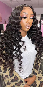 Deep Wave Lace Front Wigs Human Hair for Black Women 13x4 Curly Lace Frontal wigs Wet and Wavy